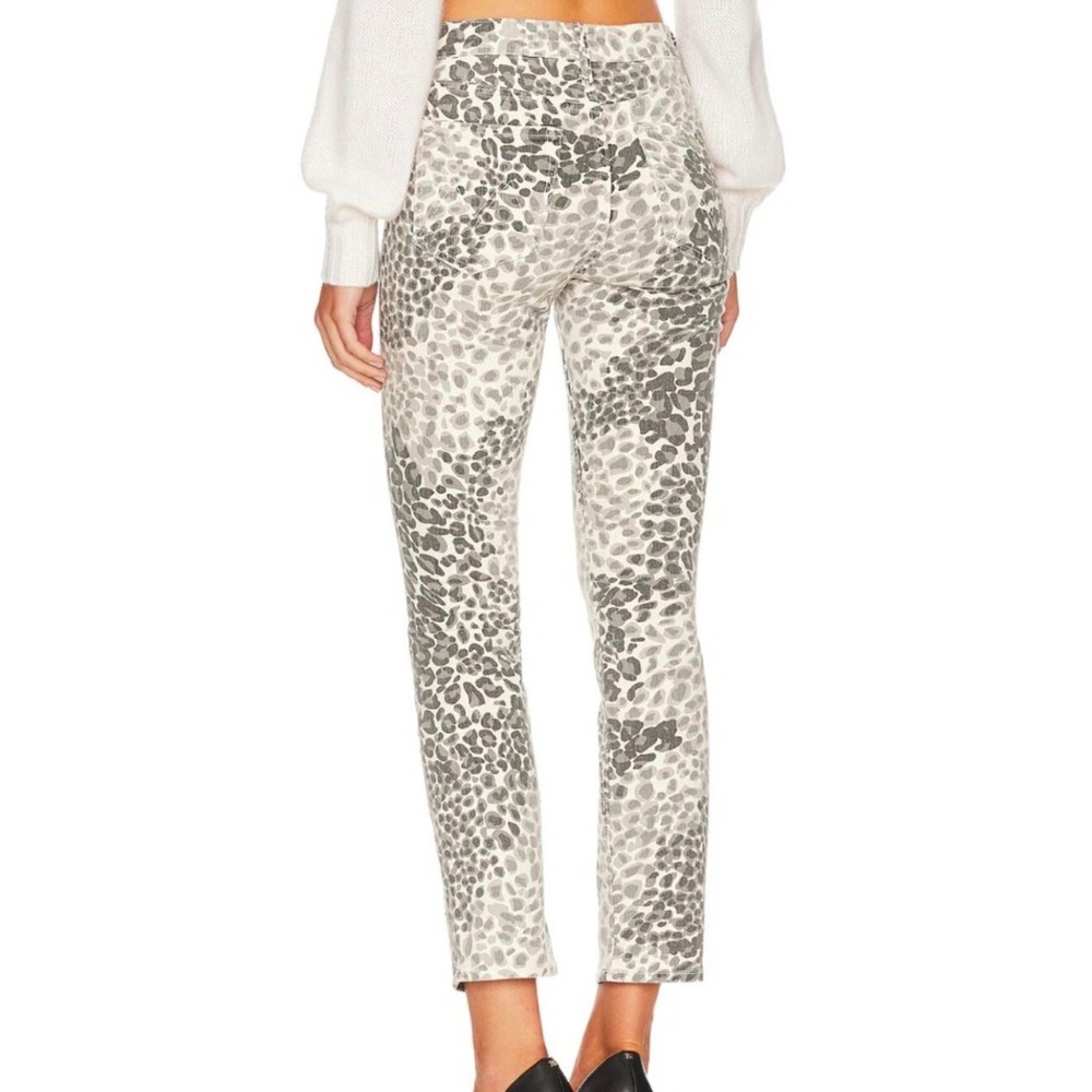 Mother Denim Straight Leg Jeans Grey Leopard Animal Print Old Money Size 27